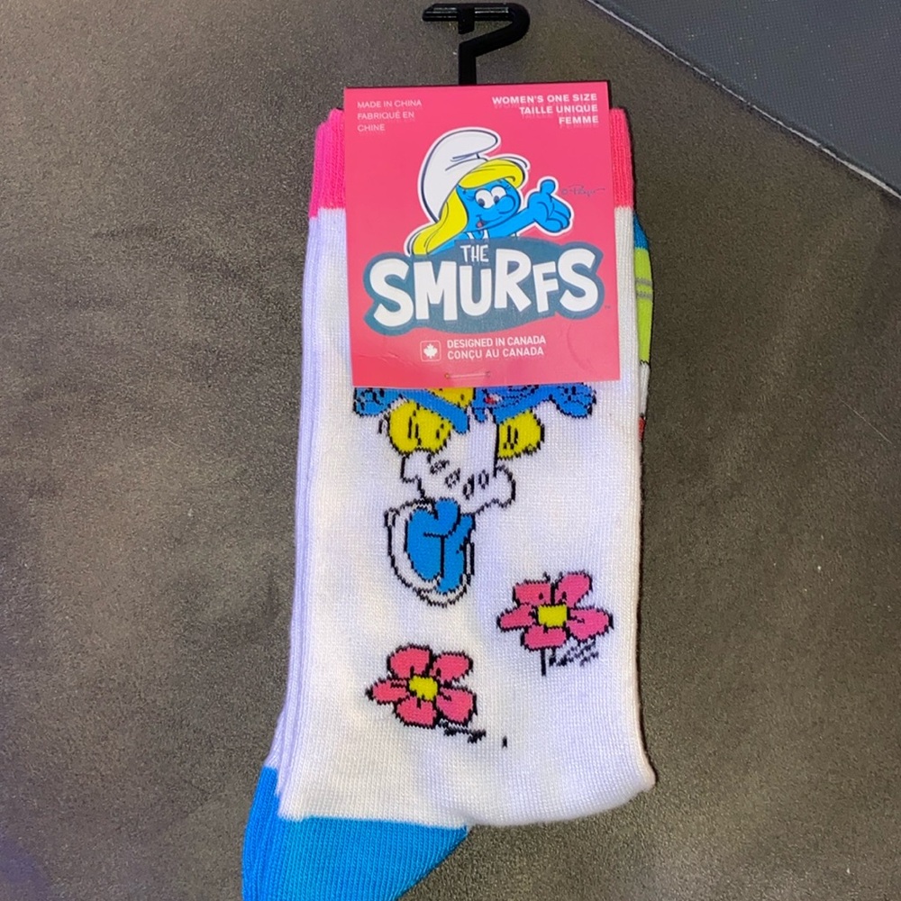 3/$18 bundle Womens Smurf socks smurfette